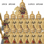 13tk/komplekt Keskaegsete r&uuml;&uuml;tlite r&uuml;hma s&otilde;jav&auml;es&otilde;durite kuju ehitusplokk, harivad m&auml;nguasjad lastele KT1073