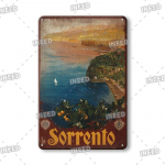 Vintage linna maastik plekk-silt London Mehhiko Pariis Florida Plakatid Reisimaastik Seinakleebised Raud Maalimine Baari kaunistus 20x30cm
