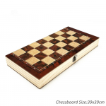 3 in 1 puidust male Backgammon kabe reisim&auml;ngud malekomplekt laua siseruumides rahvusvaheline male 39cm by 39cm pruun