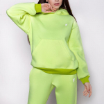 Naiste spordidress, vabaajaprinteriga pikkade varrukatega kapuuts, spordi&uuml;likonnad, s&uuml;gisene naiste dressipluusid Jooger p&uuml;ksid, soe kaheosaline komplekt S roheline