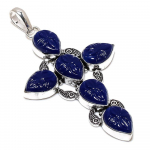 Natural Blue Onyx Gemstone Handmade 925 Sterling Silver Pendant 3.27 y7d61
