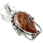 Natural Crazy Lace Agate Handmade 925 Sterling Silver Jewelry Pendant 2.09 g4b59