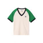 Adidas Originals Adicolor 70s Vintage Series Colorblock V-kaelusega kampsun l&uuml;hikeste varrukatega T-s&auml;rk Naiste topid Valge IK7885 XXS