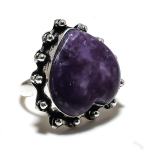 Natural Lepidolite Stone Gemstone 925 Sterling Silver Ring Size 9.5 e1f30