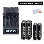 Nutikas intelligentne LCD-ekraan PALO akulaadija AA / AAA NiCd NiMh laetavate akude jaoks koos AAA AA patareidega