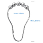 12/24tk vannikardin Rollerball du&scaron;ikardina r&otilde;ngad konksud 5 rulluisutatud du&scaron;ikardinate riidepuud Kardinatarvikud Vannituba 12PCS