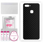 apgo Protective Skin Sticker for the back compatible with Oppo F9 (F9 Pro), Wrap Film, Foil, Vinyl - Pattern Carbon Black