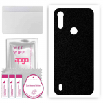 apgo Protective Skin Sticker for the back compatible with Motorola Moto E6s (2020), Wrap Film, Foil, Vinyl - Pattern Matte Black