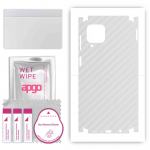 apgo Protective Skin Sticker for the back+sides compatible with Samsung Galaxy M62, Full Wrap Film, Foil, Vinyl - Pattern Transparent Carbon