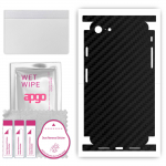 apgo Protective Skin Sticker for the back+sides compatible with Apple iPhone 8, Full Wrap Film, Foil, Vinyl - Pattern Carbon Black