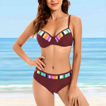 Naiste ujumisriided Tankini, 2-osaline ujumistrikoo, sinine vikerkaaremustriga ujumisriided S must