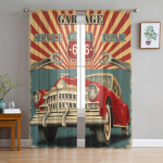 Autoteenindus Mehaanik Hooldus Ja Autode Remont Roostetanud Metallplaadid T&uuml;ll L&auml;bipaistvad Kardinad Elutuba Voile Organza Kardin 135W x 114H(cm) beige