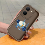 Pehme silikoonist ruudukujulise redeli mustriga telefoni&uuml;mbris, t&auml;ielikult kattev, kaamera p&otilde;rutuskindel kaitse, kummist &uuml;mbris Vivole Vivo S1 valge