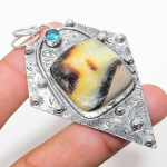 Natural Septerian Stone, Blue Topaz 925 Sterling Silver Pendant 2.92 c1b31