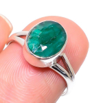 Smaragd(Simuleeritud) V&auml;&auml;riskivi K&auml;sit&ouml;&ouml; 925 Sterlingh&otilde;be Ehted S&otilde;rmus S.8 B8G32