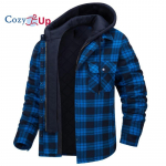 Cozy Up Meeste puuvillane ruuduline pikkade varrukatega s&auml;rgid Jope Fliisvoodriga flanells&auml;rgid Sherpa n&ouml;&ouml;biga mantel kapuutsiga XL mitmev&auml;rviline