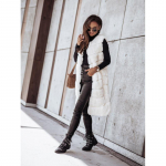 Naiste s&uuml;gis- ja talvine soe vest, pikk vabaaja vest kontori &uuml;mberkaelus, tuulekindel vest S