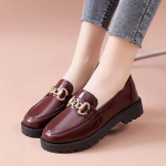 Naiste platvormkingad, libisemistald, turske kontsaga kingap&uuml;ksid naistele Mugavad vabaaja t&ouml;&ouml;jalatsid metallist ketiga riietatud kingad 37 burgundiapunane