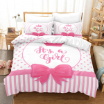 3D t&uuml;drukprintsessi voodipesukomplekt Roosa kroon Udusule tekikott padjap&uuml;&uuml;r 2/3 osa Teismelise t&uuml;druku kingitus Luksuslik kate Baby 100x135cm