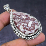 Silver Leaf Jasper Gemstone 925 Steling Silver Jewelry Pendant 2.40 p8t79