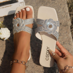 Sussid naiste kivist lamedad sandaalid, &uuml;hes&otilde;nalised ruudukujulised sandaalid 35