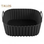 Silikoonist &otilde;hufrit&uuml;&uuml;ri korvkandik kandiline korduvkasutatav silikoonpott 7QT &otilde;hufrit&uuml;&uuml;rile BPA-vaba auruti ahjuvooder Easy Clean Air Fryer k&auml;epidemetega punane