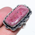 Natural Rhodonite Gemstone Handmade 925 Sterling Silver Gift Ring Size 6 g8i15