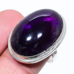 Natural Sage Amethyst Gemstone Handmade 925 Sterling Silver Ring Size 6 t7j42