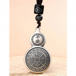 Retro k&otilde;rvitsa ripats Meeste pika elu rikkus Amulett Aksessuaarid Trendikad sodiaagitegelased Fu Kaheksa trigrammi kaelakee Meestele Ehted valge