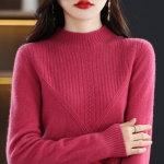 Meriino kampsun naiste poolkaelusega pullover, avara kootud p&otilde;hjaga s&auml;rk S&uuml;gis- ja talvine pikkade varrukatega ka&scaron;miirtop One Size roheline