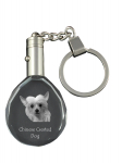 Chinese Crested Dog, Puff - pendant with a photo of a dog, crystal key ring in a gift box, a unique gift by Art-Dog