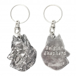 Belgian Shepherd Dog, Belgian Sheepdog - Silver-plated dog pendant, handbag decoration, backpack pendant by Art-Dog brand