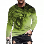 Meeste kevadine ja s&uuml;gisene pikkade varrukatega T-s&auml;rk Meeste avara &uuml;mara kaelusega kapuuts, 3D-tr&uuml;kiga tr&uuml;kitud pikkade varrukatega top S