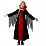 Laste vampiirikost&uuml;&uuml;m Halloweeni peoks Lastele krae N&otilde;id N&otilde;id Cosplay T&uuml;drukud Esinemine Rollim&auml;ng Keskaegne Must Punane Kleit 150
