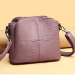 Retro &otilde;mblemisega pehmest nahast &otilde;lakott naistele Lihtne &uuml;hev&auml;rviline Crossbody kott 25x13x19cm lilla