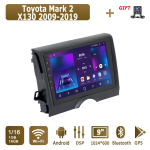 Android Carplay Autoraadio Toyota Mark 2 X130 2009-2019 jaoks Multimeediapleier Peak Unit Stereo GPS-navigatsioon BT WIFI 2+32GB 1+16GB brown