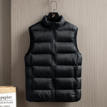 Pardisuledest vooderdatud vest meestele s&uuml;gis-talve hooajaks, slim-fit ja soe, varrukateta vest, pluss-suuruses rasvunud mehe jakk 5XL hall