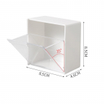 Seinale kinnitatav hoiukast Kodu Punch-free Flip Storage Box Kosmeetiline puuvillane tampoonipea k&ouml;is huulepulga hoiukarp valge