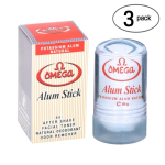 Omega Alum Stick 60g x3 Classic Shaving Pre-Shave Pre-Saving Alum Block, 3 pieces gray