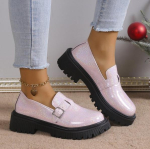 Kevadine Mood Laser-Loafers Naistele Platvorm Metallpandlaga Lamedad Kingad Naine &Uuml;mar Nina Slip-On Vabaajakingad Zapatas Mujer 35 brown
