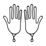 2 tk golfikinnaste hoidikud, plastikust golfikindad, kanderaami tugiraam, riidepuu hoidja must