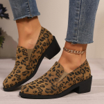 mood Mood Neetud Leopardimustriga Mokassiinid Naistele 2024 Kerged Slip-On K&otilde;nnisaapad Naistele Suurused Mugavus Paksud Kontsad Chelsea Saapad 35 pruun