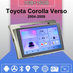 Autoraadio Android Auto Carplay Toyota Corolla Verso 2004-2009 jaoks Multimeediapleier Peaseade Stereo GPS-navigatsioon BT WIFI 1+16GB 1+16GB