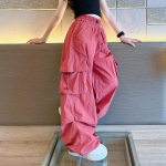 5-14a lastele Hip Hop Joggers P&uuml;ksid K&otilde;rge v&ouml;&ouml;kohaga Vintage vabaaja t&auml;navar&otilde;ivad kottis p&uuml;ksid T&uuml;drukutele p&uuml;ksid Teismeliste sirged p&uuml;ksid 140