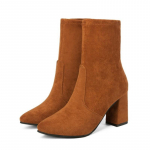 Paksu kontsaga naiste l&uuml;hikesed saapad Mood salendavad pahkluu saapad klassikaline stiil s&uuml;gistalv naiste terava ninaga naiste saapad 35 pruun