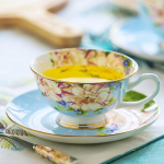 Euro Style Bone China tassi ja alustassi komplekt, keraamiline tee-kohvitass koduk&ouml;&ouml;ki sinine