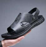 Suvised rannajalatsid meeste &uuml;lisuured sandaalid meeste kingad sandaalid homme en cuir D630 38 must