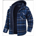 Meeste flanellist s&auml;rk jakk Eemaldatav kapuutsiga pleed tepitud voodriga talvemantlid Paks kapuuts V&auml;lisr&otilde;ivad Meeste fliiss&auml;rgid XXL valge