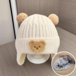 Kootud Beebi m&uuml;ts K&otilde;rvaklappidega Armas Karu Pompom Laste M&uuml;ts Nokam&uuml;ts Soe S&uuml;gis Talv Poistele T&uuml;drukutele K&otilde;rvakaitse Kapoti m&uuml;tsid