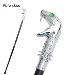 Valge luksuslik ussikobra, rohelised silmad, mood jalutuskepp, pidu, dekoratiivne jalutuskepp, elegantne jalutuskepp, 92 cm